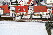 Vue aérienne de Dans la neige à Freckenfeld dans le département Rhénanie-Palatinat, Allemagne