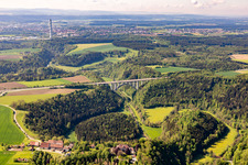 Vue aérienne de Pont A81 Neckartal à Rottweil dans le département Bade-Wurtemberg, Allemagne
