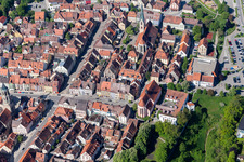Vue oblique de Vieille ville à Rottweil dans le département Bade-Wurtemberg, Allemagne