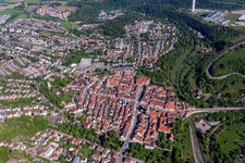 Vieille ville à Rottweil dans le département Bade-Wurtemberg, Allemagne hors des airs