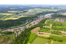 Vue aérienne de Sulz am Neckar dans le département Bade-Wurtemberg, Allemagne