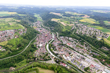 Vue oblique de Sulz am Neckar dans le département Bade-Wurtemberg, Allemagne