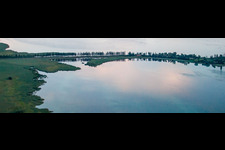Vue aérienne de Panorama de la jetée de l'île du lac de Constance Reichenau à Reichenau dans le département Bade-Wurtemberg, Allemagne