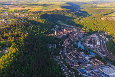 Vue aérienne de Neckarstr à Horb am Neckar dans le département Bade-Wurtemberg, Allemagne