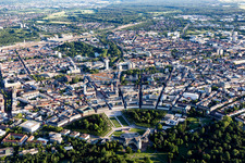 Quartier Innenstadt-West in Karlsruhe dans le département Bade-Wurtemberg, Allemagne depuis l'avion