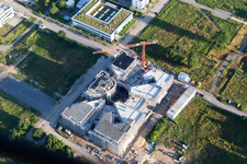 Chantier de construction du LTC - Linder Technology Campus dans la Wilhelm-Schickard-Straße dans le parc technologique Karlsruhe à le quartier Rintheim in Karlsruhe dans le département Bade-Wurtemberg, Allemagne vue d'en haut