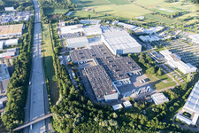 Photographie aérienne de Robert Bosch à le quartier Durlach in Karlsruhe dans le département Bade-Wurtemberg, Allemagne