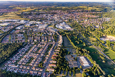 Vue aérienne de Du sud à Bruchsal dans le département Bade-Wurtemberg, Allemagne