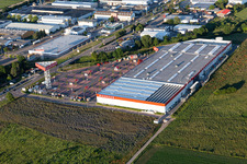 Vue aérienne de Bauhaus à Bruchsal dans le département Bade-Wurtemberg, Allemagne