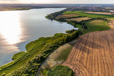 Vue aérienne de Zone de baignade à Unteruckersee à Prenzlau dans le département Brandebourg, Allemagne