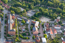 Vue aérienne de Administration municipale du district d'Uckermark à Prenzlau dans le département Brandebourg, Allemagne