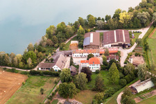 Vue aérienne de Ferme de poneys à Wammsee à Speyer dans le département Rhénanie-Palatinat, Allemagne