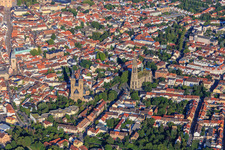 Vue aérienne de Église commémorative de la Protestation et de Saint-Joseph vue de l'ouest à Speyer dans le département Rhénanie-Palatinat, Allemagne