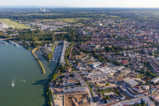 Vue oblique de Marina à Speyer dans le département Rhénanie-Palatinat, Allemagne
