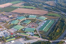 Vue aérienne de Dépôt de l'armée américaine à Lingenfeld dans le département Rhénanie-Palatinat, Allemagne