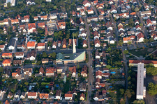 Vue aérienne de Église du Christ à Speyer dans le département Rhénanie-Palatinat, Allemagne