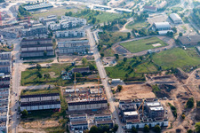 Vue aérienne de Benjamin Franklin Village à le quartier Käfertal in Mannheim dans le département Bade-Wurtemberg, Allemagne
