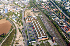 Vue aérienne de Bauhaus Heidelberg à le quartier Bahnstadt in Heidelberg dans le département Bade-Wurtemberg, Allemagne
