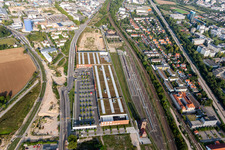 Photographie aérienne de Bauhaus Heidelberg à le quartier Bahnstadt in Heidelberg dans le département Bade-Wurtemberg, Allemagne