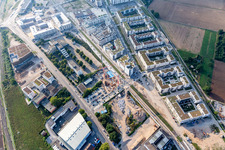 Enregistrement par drone de Quartier Bahnstadt in Heidelberg dans le département Bade-Wurtemberg, Allemagne