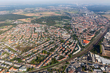 Vue aérienne de Oftersheim dans le département Bade-Wurtemberg, Allemagne