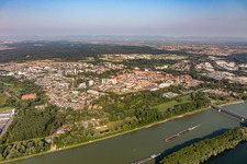 Vue oblique de Germersheim dans le département Rhénanie-Palatinat, Allemagne