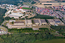 Vue aérienne de Caserne du Palatinat du Sud à Germersheim dans le département Rhénanie-Palatinat, Allemagne