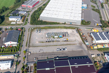 Zone industrielle de Horst à le quartier Minderslachen in Kandel dans le département Rhénanie-Palatinat, Allemagne vu d'un drone