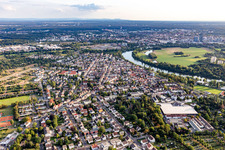 Vue aérienne de Arc principal à le quartier Offenbach-Bürgel in Offenbach am Main dans le département Hesse, Allemagne