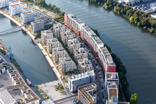 Île portuaire à le quartier Hafen in Offenbach am Main dans le département Hesse, Allemagne d'en haut