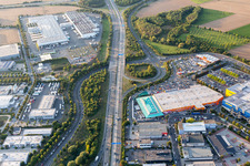 Vue aérienne de Hornbach à le quartier Nieder-Eschbach in Frankfurt am Main dans le département Hesse, Allemagne