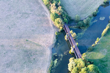 Photographie aérienne de Pont sur la Meuse/La Meuse à Sauvigny dans le département Meuse, France
