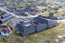 Vue aérienne de Bain/plage dans les dunes sur la plage ouest de la mer du Nord à Fanø à Fanø dans le département Syddanmark, Danemark