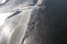 Vue aérienne de Côte ouest à marée basse à Fanø dans le département Syddanmark, Danemark