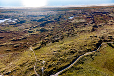 Vue aérienne de Parc national de la mer des Wadden à Fanø dans le département Syddanmark, Danemark