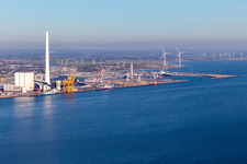 Vue aérienne de Ørsted Esbjergværket A/S à Esbjerg dans le département Syddanmark, Danemark