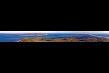 Vue aérienne de Panorama - Perspective de l'est de la mer du Nord - Île de Fanø à Fanø dans le département Syddanmark, Danemark