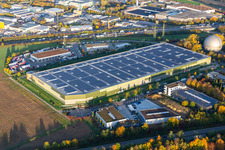 Vue aérienne de Locaux de l'entreprise LAPP KABEL avec halls, bâtiments d'entreprise et installations de production à le quartier Pflugfelden in Ludwigsburg dans le département Bade-Wurtemberg, Allemagne