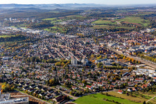 Vue aérienne de Nürtingen dans le département Bade-Wurtemberg, Allemagne