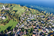 Vue oblique de Zones riveraines du lac de Constance à le quartier Allmannsdorf in Konstanz dans le département Bade-Wurtemberg, Allemagne