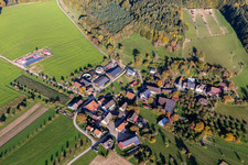 Vue aérienne de Ferme d'autruches Hegau-Lac de Constance à Stockach dans le département Bade-Wurtemberg, Allemagne