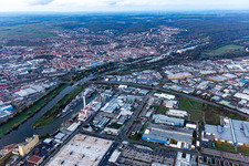 Vue aérienne de Port à Schweinfurt dans le département Bavière, Allemagne