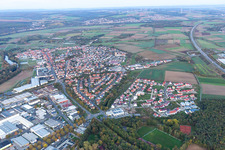 Vue aérienne de Sennfeld dans le département Bavière, Allemagne