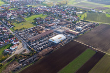 Vue aérienne de Gleitsmann Holzwerke à le quartier Unterspiesheim in Kolitzheim dans le département Bavière, Allemagne