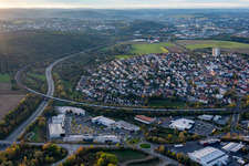 Vue aérienne de Rottendorf dans le département Bavière, Allemagne
