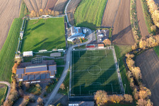 Vue aérienne de Club de sport Sand, Sander Hall à le quartier Sand in Willstätt dans le département Bade-Wurtemberg, Allemagne