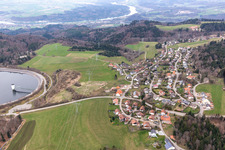 Vue aérienne de Bassin d'Eggberg à le quartier Egg in Rickenbach dans le département Bade-Wurtemberg, Allemagne