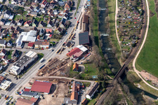 Vue aérienne de Locaux de l'usine de la scierie Otto Himmelsbach GmbH à Höllstein à le quartier Höllstein in Steinen dans le département Bade-Wurtemberg, Allemagne