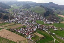 Vue oblique de Berghaupten dans le département Bade-Wurtemberg, Allemagne
