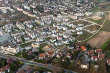 Dans le fil de soie à Offenburg dans le département Bade-Wurtemberg, Allemagne d'en haut